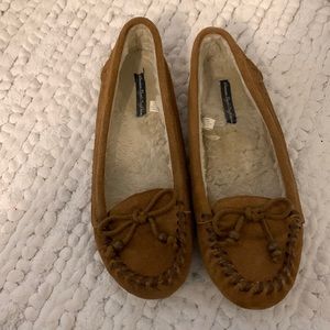 Brown Warm Fuzzy American Eagle Moccasins